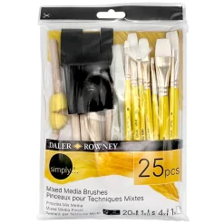 Daler Rowney Zestaw pędzli i akcesoriów Mixed Media - - 25 szt. > Pędzle Syntetyczne|Zestawy Pędzli