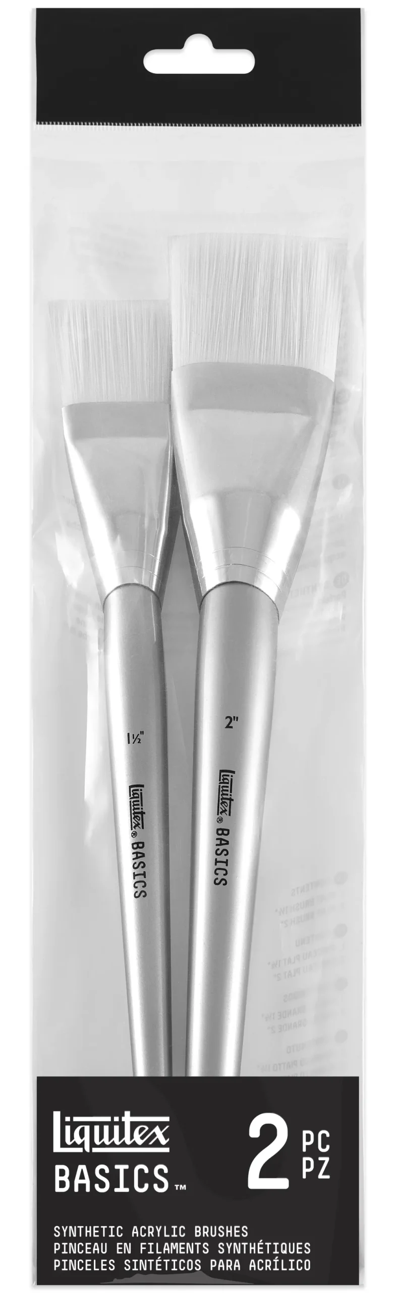 Liquitex Zestaw pędzli płaskich, syntetycznych Basics - - 2 szt.