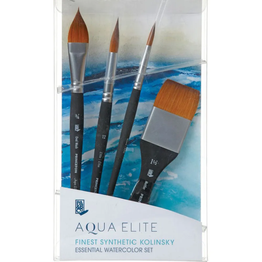 Princeton Zestaw pędzli syntetycznych Aqua Elite Box - - 4 szt.