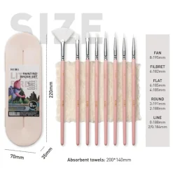 HIMI Zestaw pędzli syntetycznych Little Bird w etui - - Pink 8 szt.