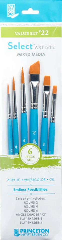 Princeton Zestaw pędzli syntetycznych Select Artiste, Value Set 22 - - 6 szt.