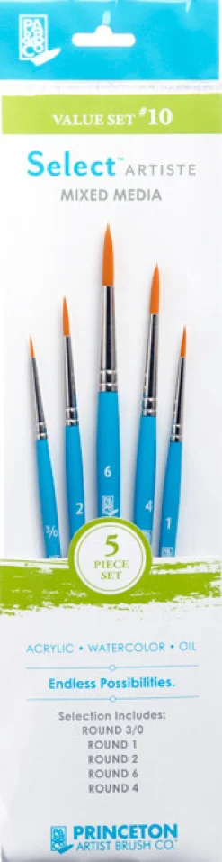 Princeton Zestaw pędzli syntetycznych Select Artiste, Value Set 10 - - 5 szt. > Pędzle Syntetyczne|Zestawy Pędzli