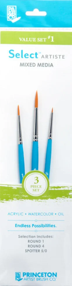Princeton Zestaw pędzli syntetycznych Select Artiste, Value Set 1 - - 3 szt. > Pędzle Syntetyczne|Zestawy Pędzli