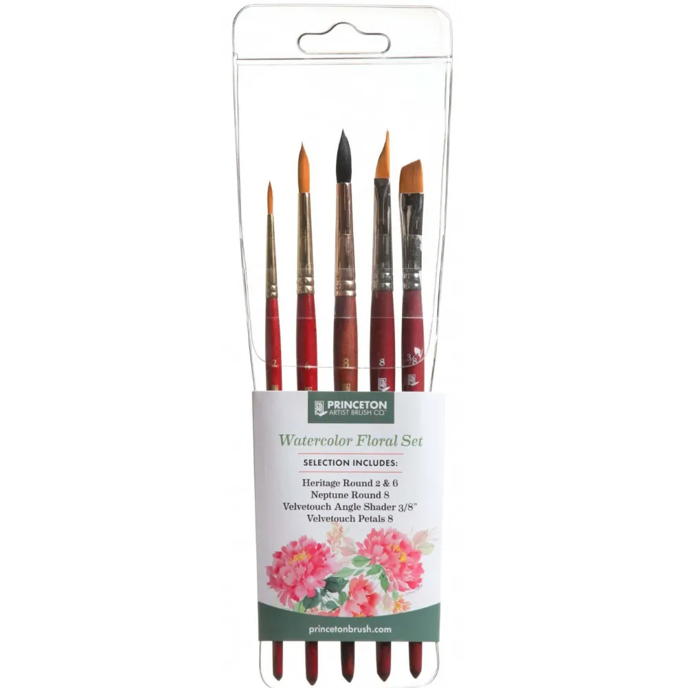 Princeton Zestaw pędzli syntetycznych Watercolor Floral - - 6 szt.