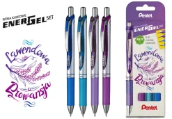 Pentel Zestaw piór kulkowych EnerGel - - Lawendowa Prowansja, 0,7 mm, 4 szt. > Pióra Kulkowe