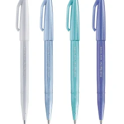 Pentel Zestaw pisaków artystycznych Brush Sign Pen - - Niebieskie migdały, 4 szt. > Pisaki Kaligraficzne