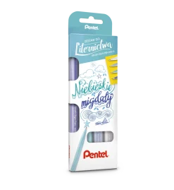 Pentel Zestaw pisaków artystycznych Brush Sign Pen - - Niebieskie migdały, 4 szt. > Pisaki Kaligraficzne