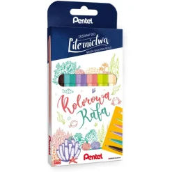 Pentel Zestaw pisaków artystycznych Brush Sign Pen - - Kolorowa Rafa, 6 szt.