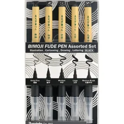 Kuretake Zestaw pisaków Bimoji Fude Pen Inktober 2024 - - 5 szt.