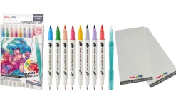 Pentel Zestaw pisaków Brush Sign Pen Twin Manga - - 8 szt.