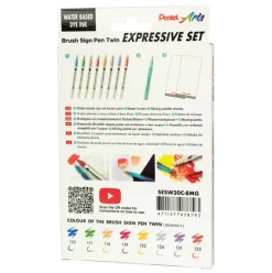 Pentel Zestaw pisaków Brush Sign Pen Twin Manga - - 8 szt.