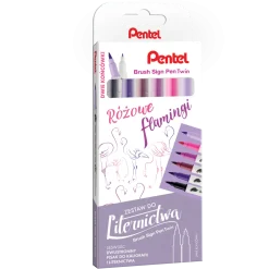 Pentel Zestaw pisaków Brush Sign Pen Twin - - Piaski Pustyni, 6 szt. > Pisaki Kaligraficzne