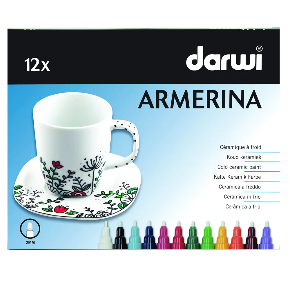 Darwi Zestaw pisaków do ceramiki Armerina - - 12 kolorów > Farby I Pisaki Do Ceramiki