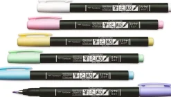 Tombow Zestaw pisaków do kaligrafii Fudenosuke Brush Pen Pastel - - 6 kolorów > Pisaki Kaligraficzne