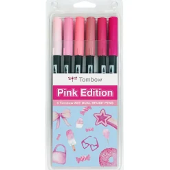 Tombow Zestaw pisaków Dual Brush Pen Pink - - 6 szt.