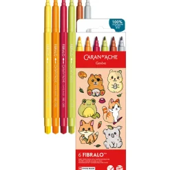 Caran d'Ache Zestaw pisaków Fibralo Kawaii Animals - - 6 szt.