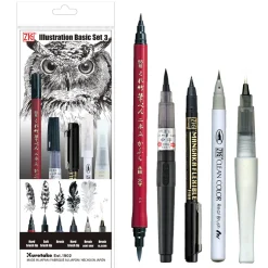 Kuretake Zestaw pisaków Ilustration Basic Set 3, Inktober 2022 - - 5 szt.