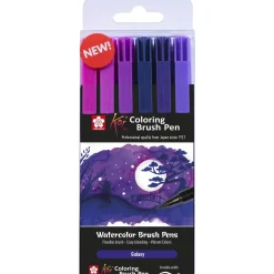 Sakura Zestaw pisaków pędzelkowych Koi Coloring Brush Pen - - Galaxy, 6 szt.