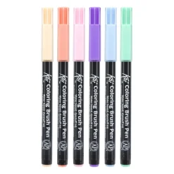 Sakura Zestaw pisaków pędzelkowych Koi Coloring Brush Pen - - Sweets, 6 szt. > Markery, Brushpeny I Pisaki