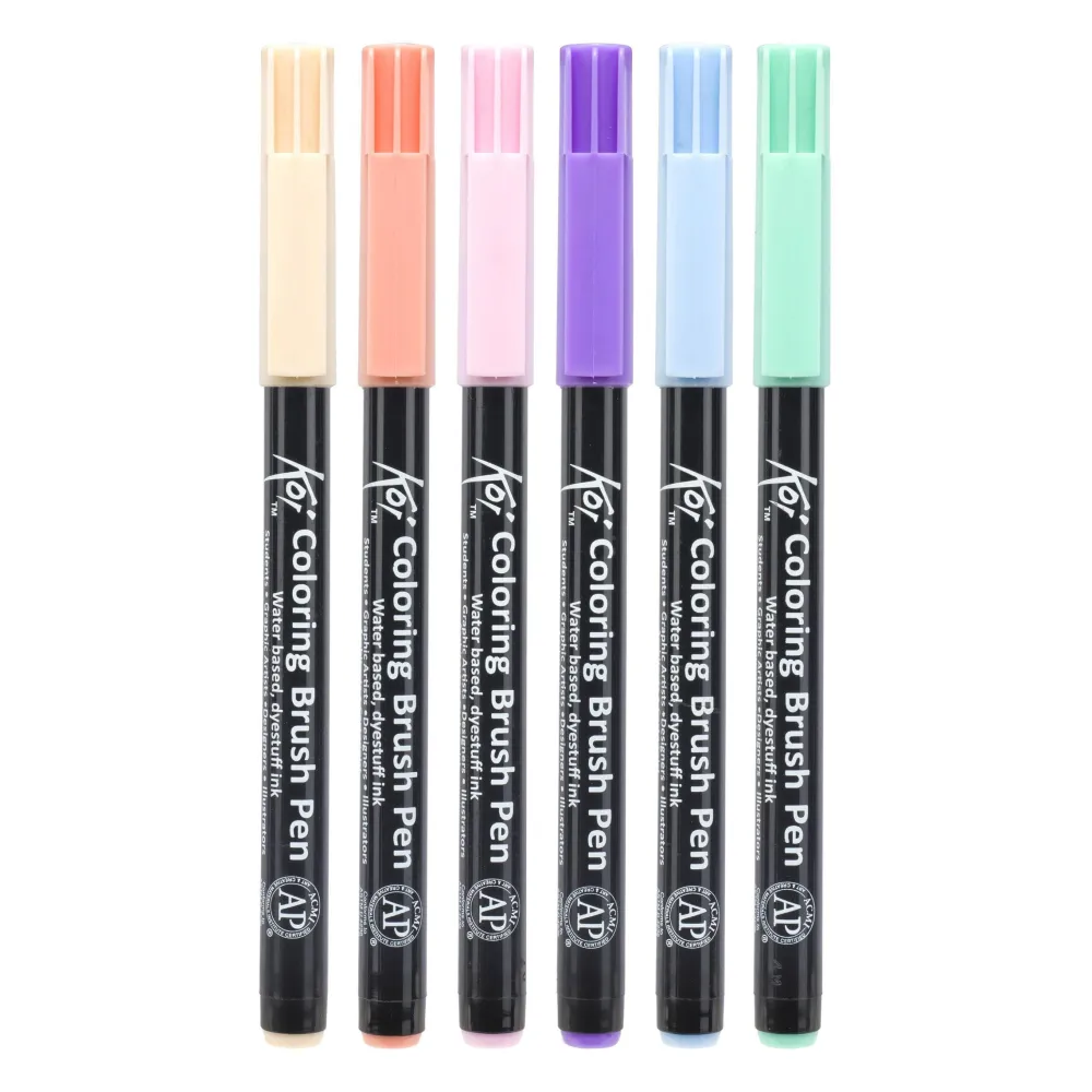 Sakura Zestaw pisaków pędzelkowych Koi Coloring Brush Pen - - Sweets, 6 szt. > Markery, Brushpeny I Pisaki