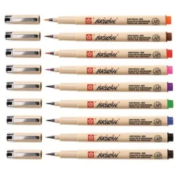 Sakura Zestaw pisaków pędzelkowych Pigma Brush - - 9 kolorów > Markery, Brushpeny I Pisaki|Pisaki Kaligraficzne