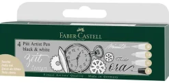 Faber-Castell Zestaw pisaków Pitt Artist Pen Black & White - - 4 szt.