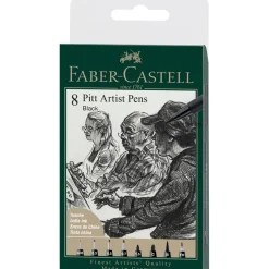 Faber-Castell Zestaw pisaków Pitt Artist Pen - - Black, 8 szt. > Markery, Brushpeny I Pisaki