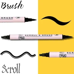 Kuretake Zestaw pisaków Zig Twin Black Marker - - 4 szt. > Markery, Brushpeny I Pisaki|Pisaki Kaligraficzne