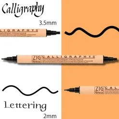 Kuretake Zestaw pisaków Zig Twin Black Marker - - 4 szt. ><noscript><img width=