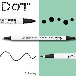 Kuretake Zestaw pisaków Zig Twin Black Marker - - 4 szt. ><noscript><img width=