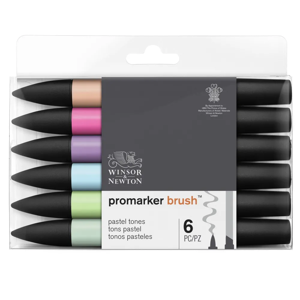 Winsor & Newton Zestaw Promarker Brush - - Pastel Tones, 6 szt. > Markery, Brushpeny I Pisaki