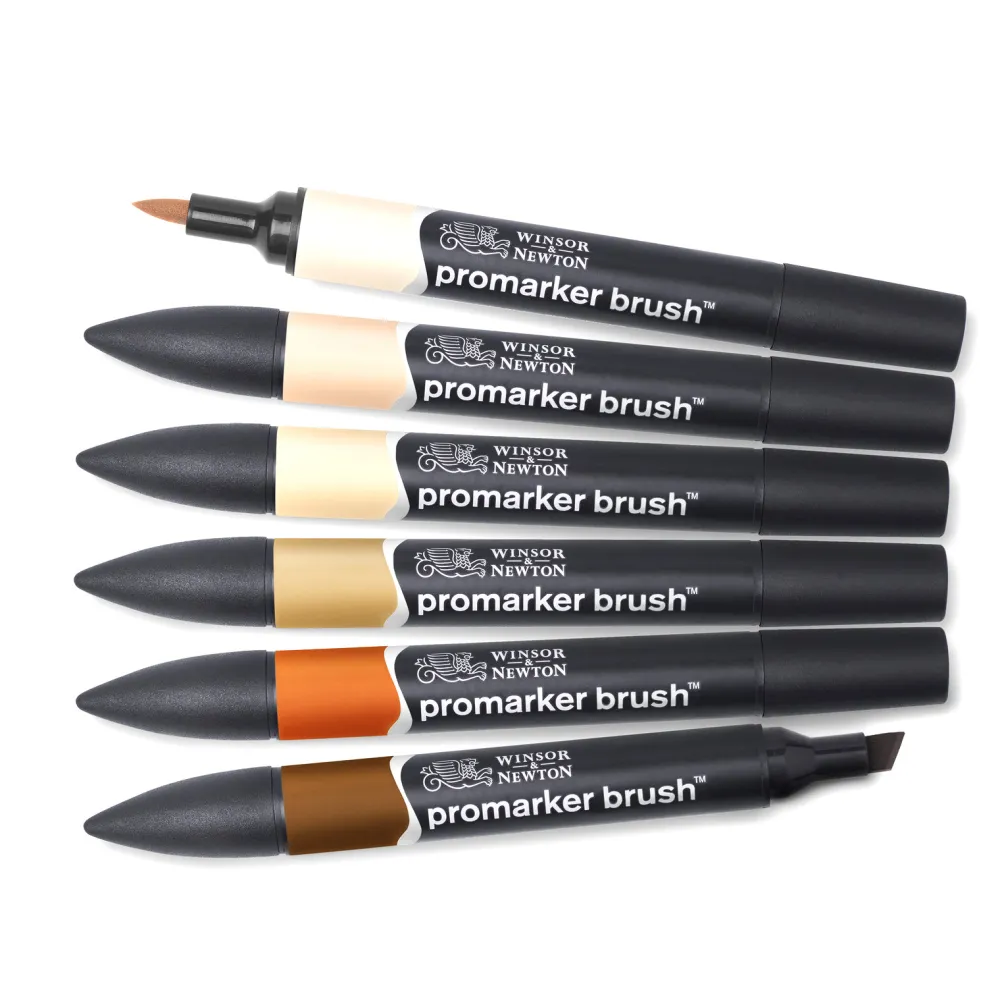 Winsor & Newton Zestaw Promarker Brush - - Skin Tones, 6 szt. > Markery, Brushpeny I Pisaki
