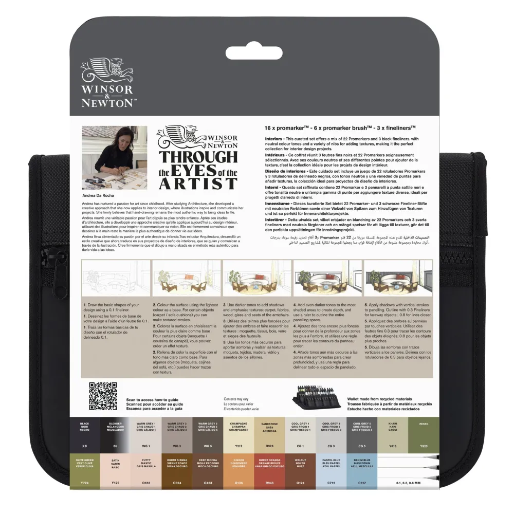 Winsor & Newton Zestaw Promarker Interiors w etui - - 25 szt. > Markery, Brushpeny I Pisaki