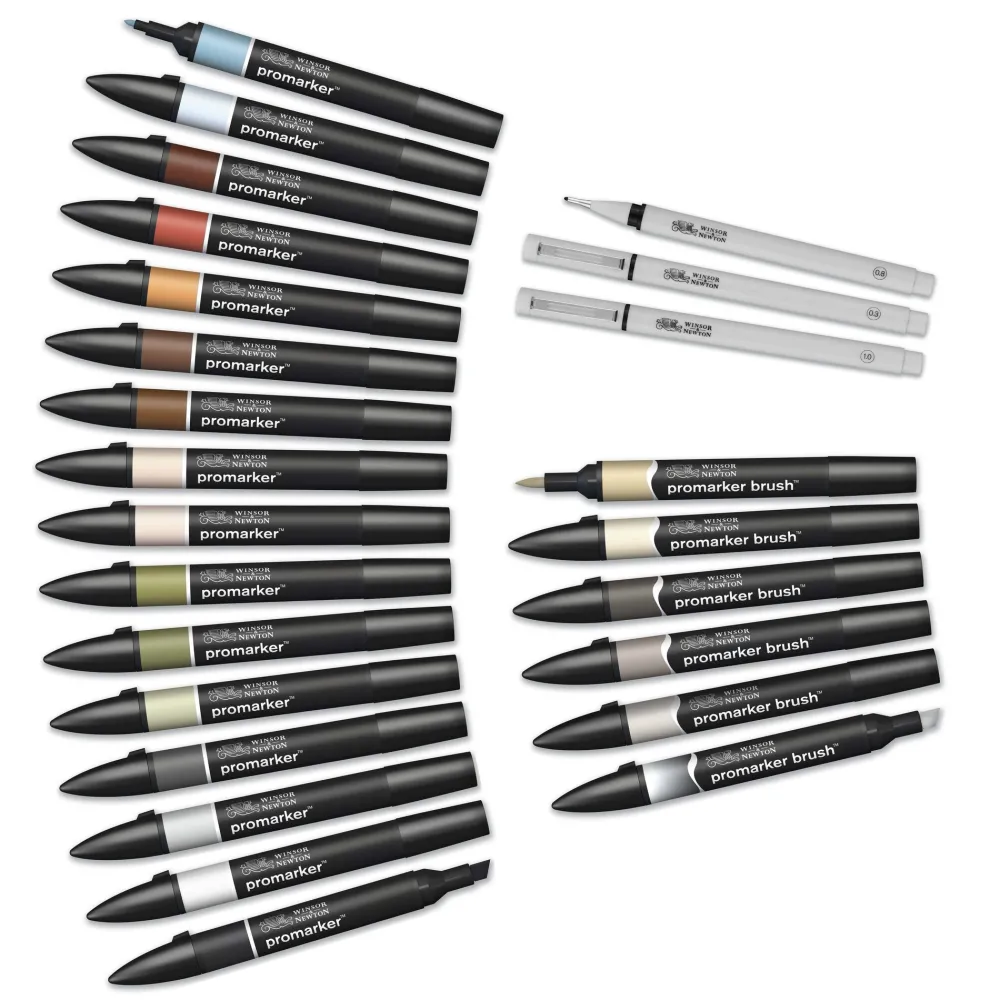 Winsor & Newton Zestaw Promarker Interiors w etui - - 25 szt. > Markery, Brushpeny I Pisaki
