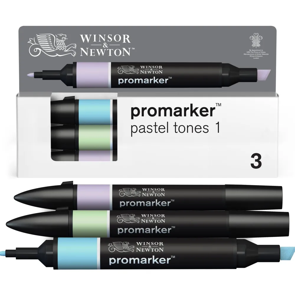 Winsor & Newton Zestaw Promarker - - Pastel Tones 1, 3 szt.
