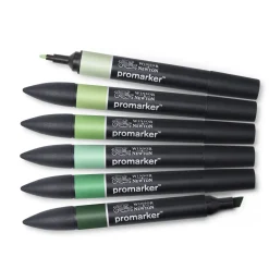 Winsor & Newton Zestaw Promarker - - Green Tones, 6 szt.