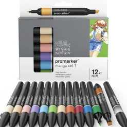 Winsor & Newton Zestaw Promarker - - Manga Chibi, 12 + 1 szt. > Markery, Brushpeny I Pisaki