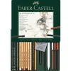 Faber-Castell Zestaw rysunkowy Pitt Monochrome w kasecie metalowej - - 21 szt.
