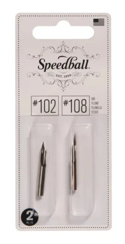 Speedball Zestaw stalówek do kaligrafii nr 102/108 - - 2 szt. > Stalówki