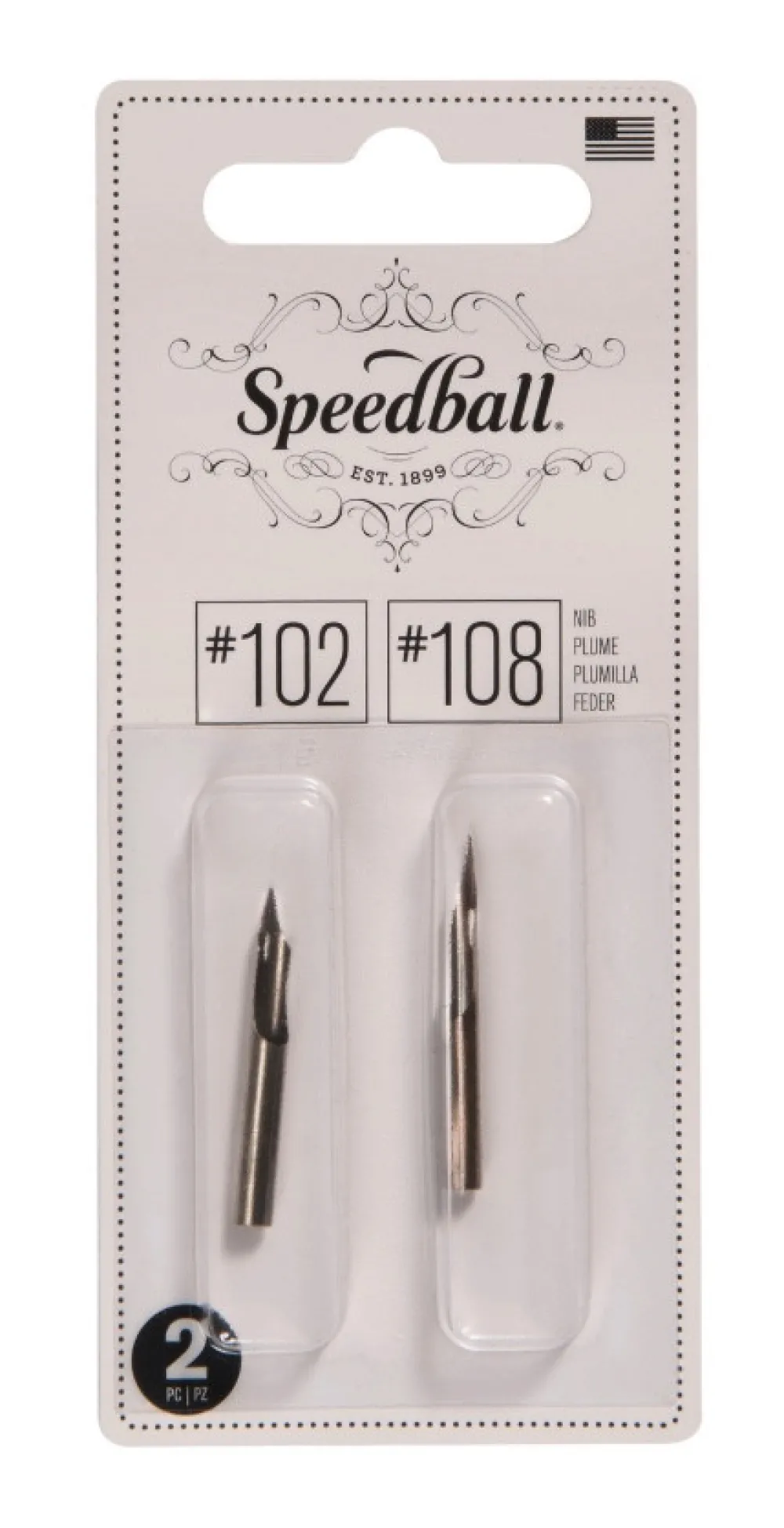 Speedball Zestaw stalówek do kaligrafii nr 102/108 - - 2 szt. > Stalówki