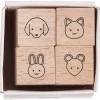 Rico Design Zestaw stempli drewnianych Animals - - 4 szt. > Tusze I Stemple