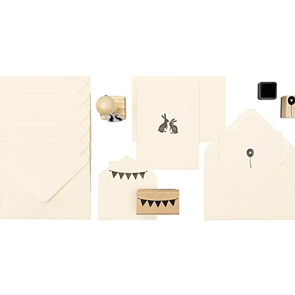 Rico Design Zestaw stempli drewnianych Birthday - Paper Poetry - 9 szt. > Tusze I Stemple