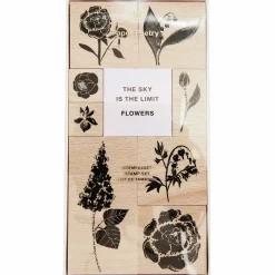 Rico Design Zestaw stempli drewnianych Flowers - Paper Poetry - 9 szt. > Tusze I Stemple
