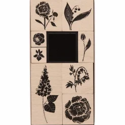 Rico Design Zestaw stempli drewnianych Flowers - Paper Poetry - 9 szt. ><noscript><img width=