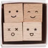 Rico Design Zestaw stempli drewnianych Icons - - 4 szt.