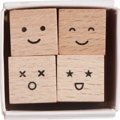 Rico Design Zestaw stempli drewnianych Icons - - 4 szt.