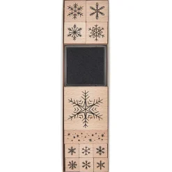 Rico Design Zestaw stempli drewnianych Płatki śniegu - Paper Poetry - 12 szt. ><noscript><img width=