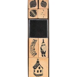 Rico Design Zestaw stempli drewnianych Tinsel - Paper Poetry - 7 szt.