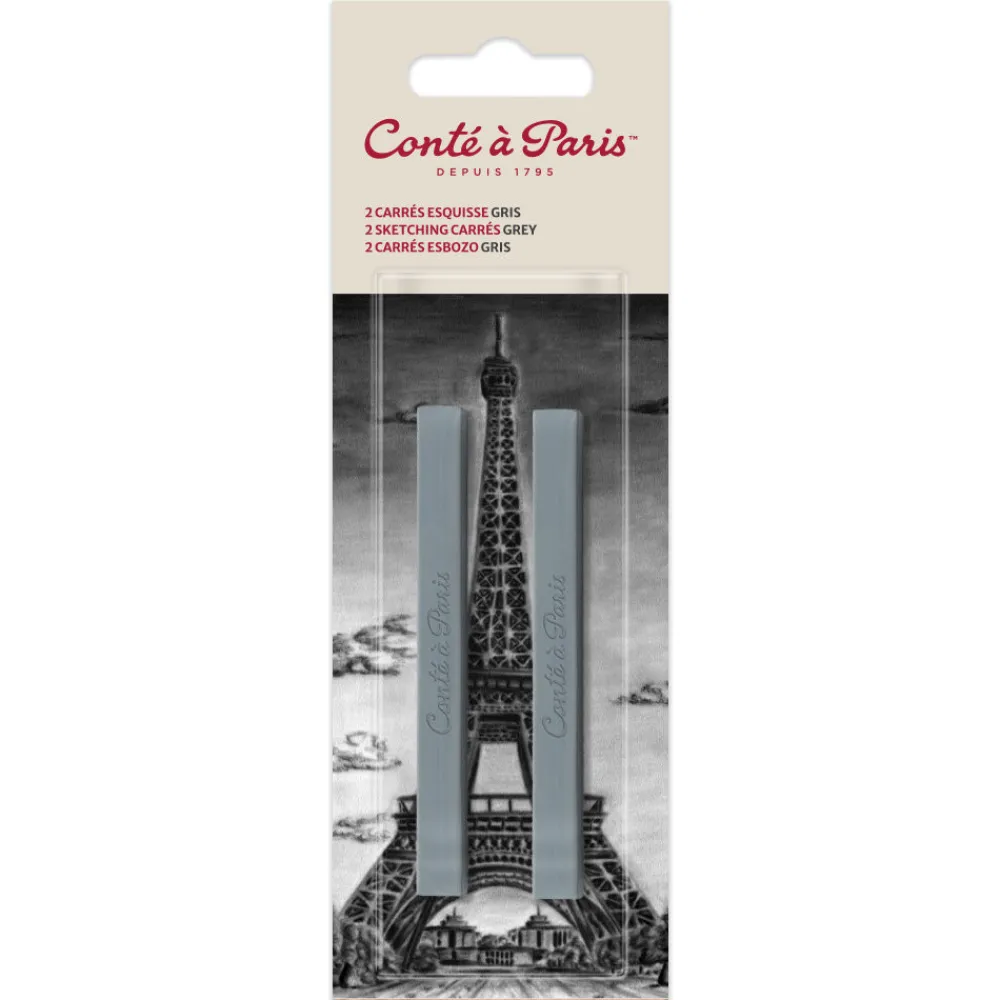 Conte a Paris Zestaw suchych pasteli Sketching Carrés - Conté à Paris - Grey 2 szt.