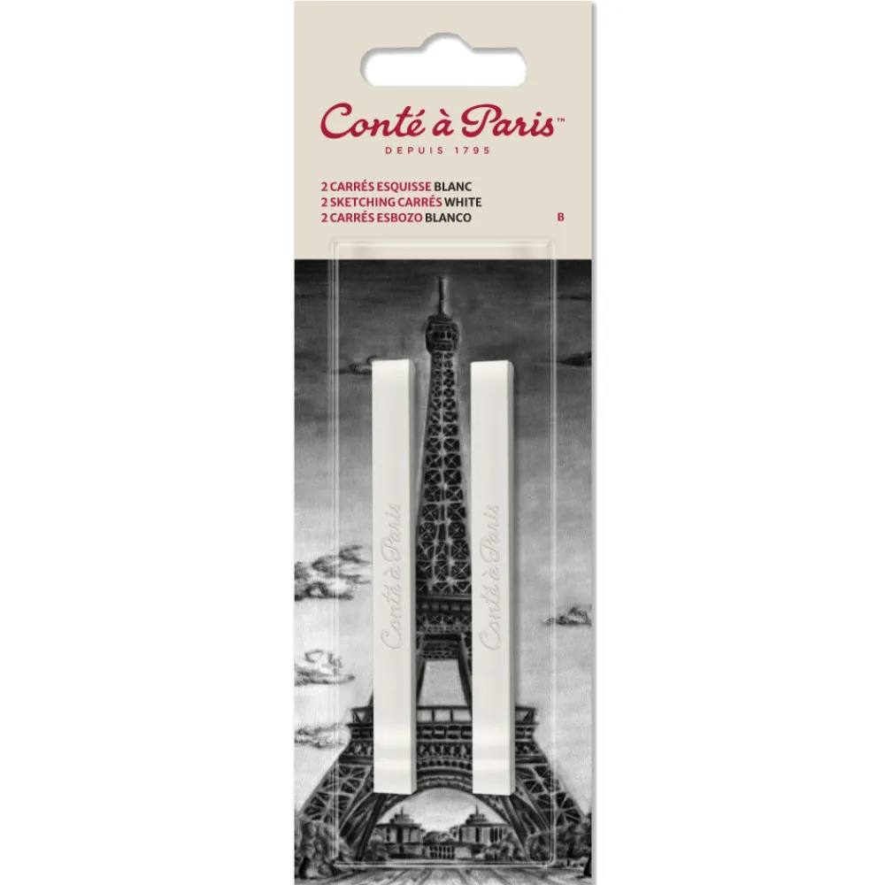 Conte a Paris Zestaw suchych pasteli Sketching Carrés - Conté à Paris - White 2B 2 szt. > Pastele